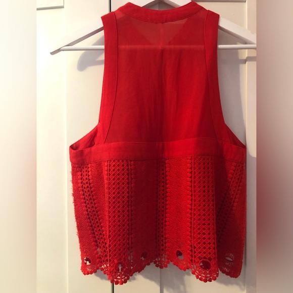 Free People Red Blouse. Size medium. - Picture 5 of 13